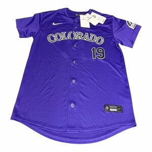 Nike Colorado Rockies Youth 14-16 Years Charlie Blackmon #19 MLB Purple Jersey L